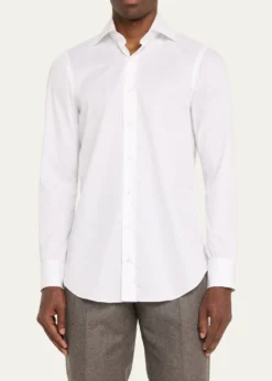 Cesare AttoliniMen's Solid Cotton Sport Shirt