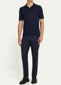 Cesare AttoliniMen's Super 150's Wool Flat-Front Trousers