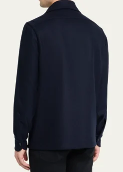 Cesare AttoliniMen's Wool Flap-Pocket Overshirt