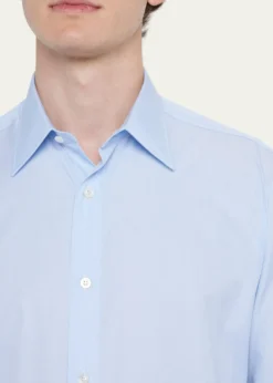CharvetMen's Point Collar Cotton Dress Shirt