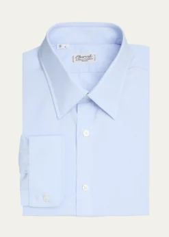 CharvetMen's Point Collar Cotton Dress Shirt