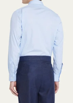 CharvetMen's Point Collar Cotton Dress Shirt