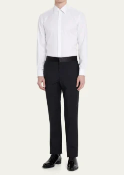 CharvetMen's Slim Fit Covered Placket Dress Shirt