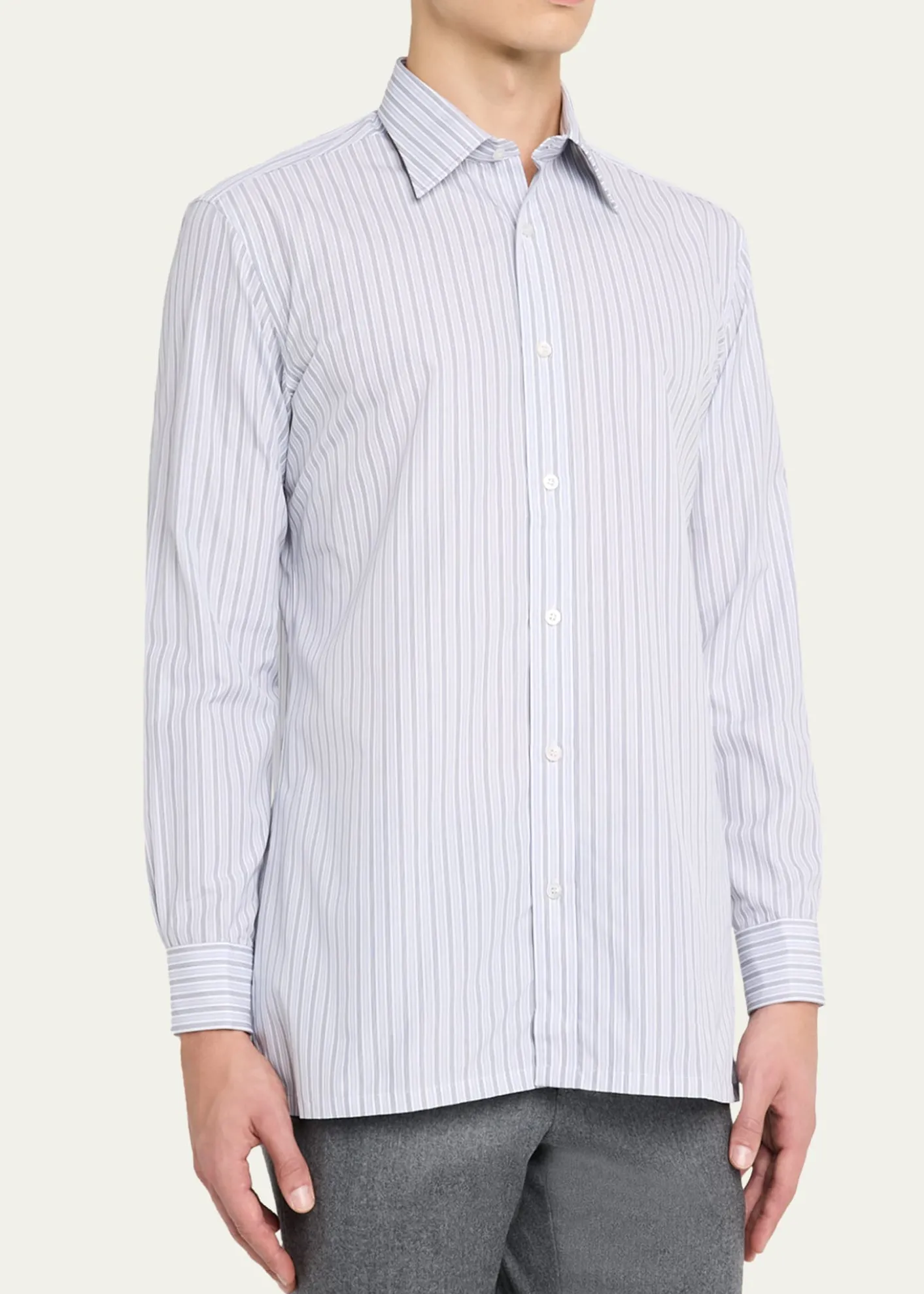 CharvetMen's Cotton Multi-Stripe Sport Shirt