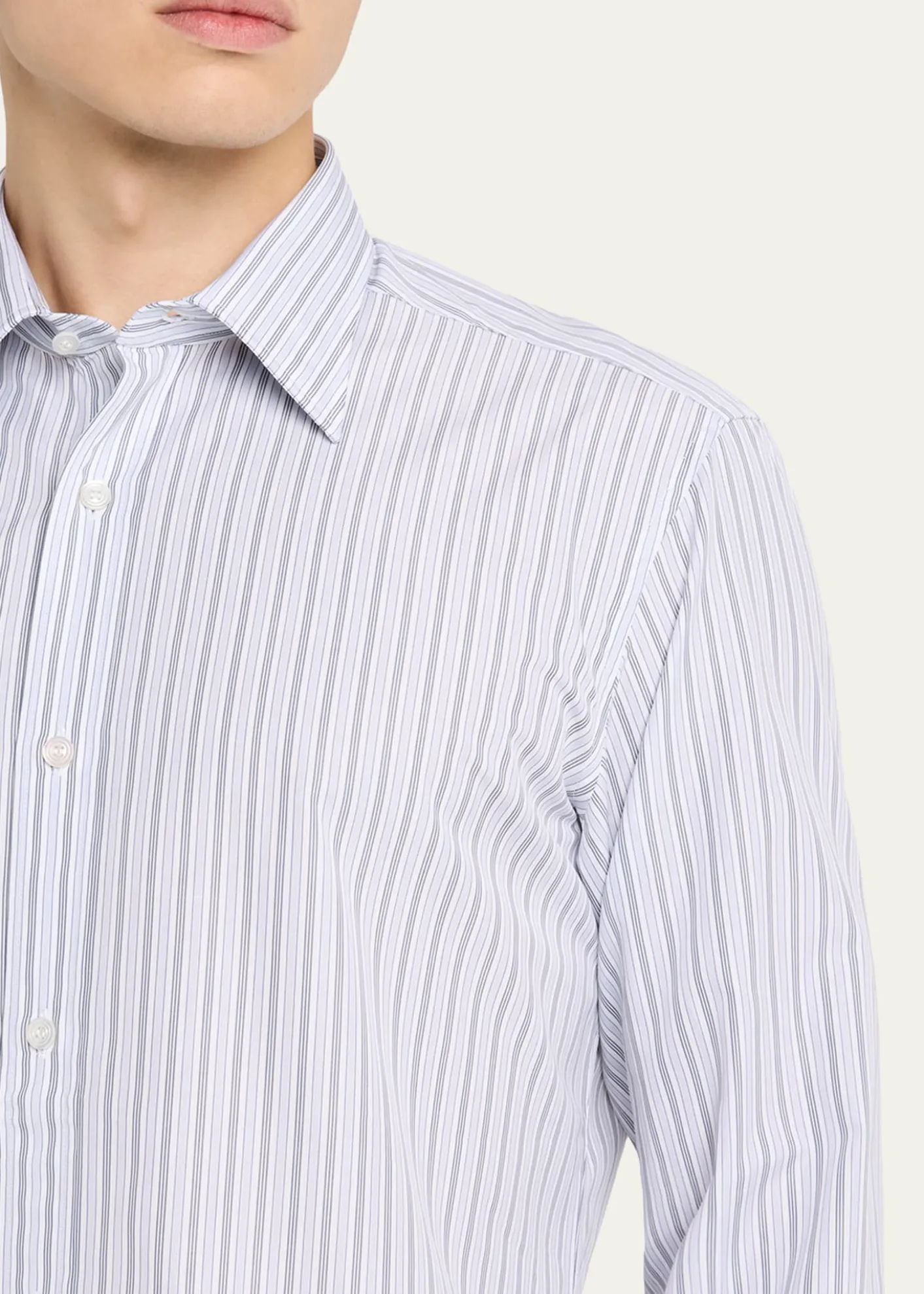 CharvetMen's Cotton Multi-Stripe Sport Shirt