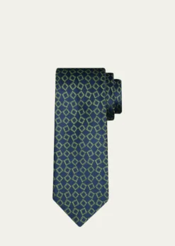 CharvetMen's Square Jacquard Silk Tie