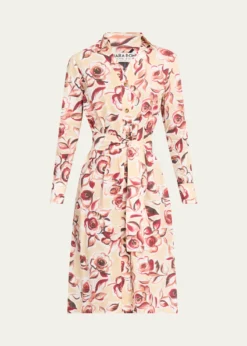 Chiara Boni La Petite RobeBelted Floral-Print Midi Shirtdress