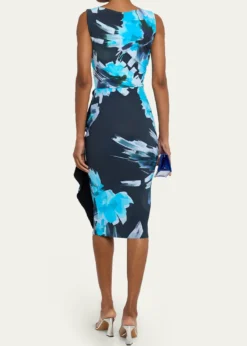 Chiara Boni La Petite RobeDraped Abstract-Print Bodycon Dress