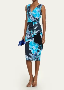 Chiara Boni La Petite RobeDraped Abstract-Print Bodycon Dress