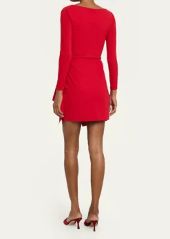 Chiara Boni La Petite RobeDraped Boat-Neck Mini Dress