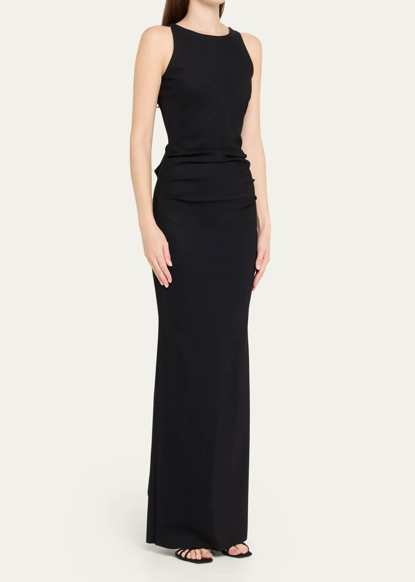 Chiara Boni La Petite RobeEman Sleeveless Draped Column Gown