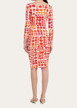 Chiara Boni La Petite RobeFloral V-Neck Long-Sleeve Side-Drape Dress