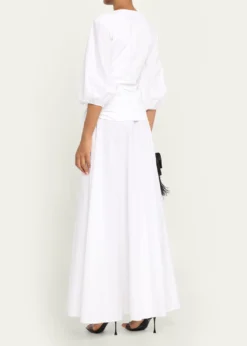 Chiara Boni La Petite RobeFlower-Embellished Stretch Cotton Maxi Dress