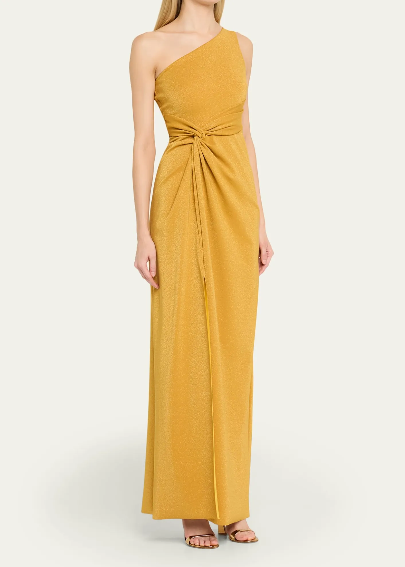 Chiara Boni La Petite RobeOtsu One-Shoulder Shimmer Jersey Gown