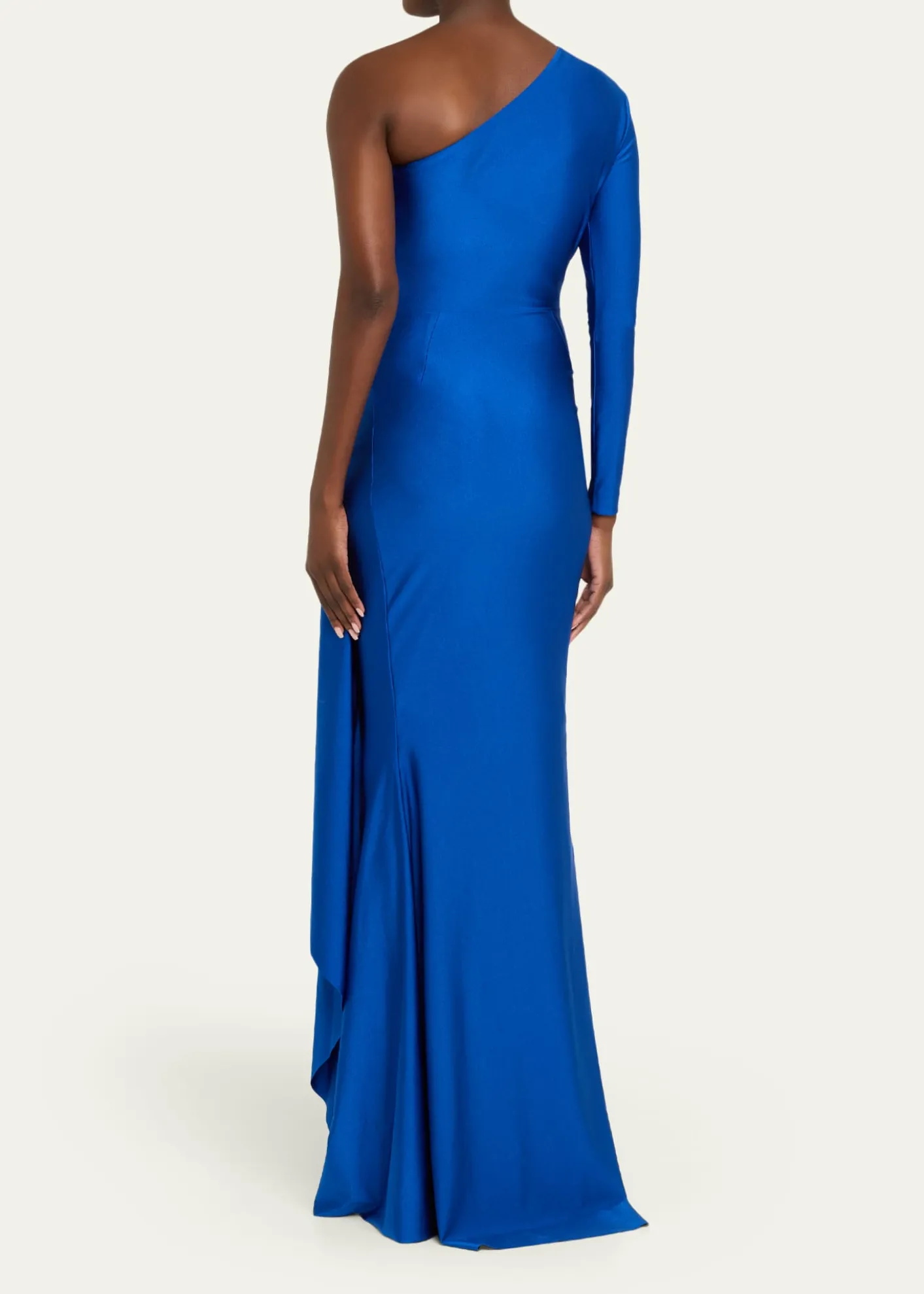 Chiara Boni La Petite RobeSerina One-Shoulder Draped Jersey Gown