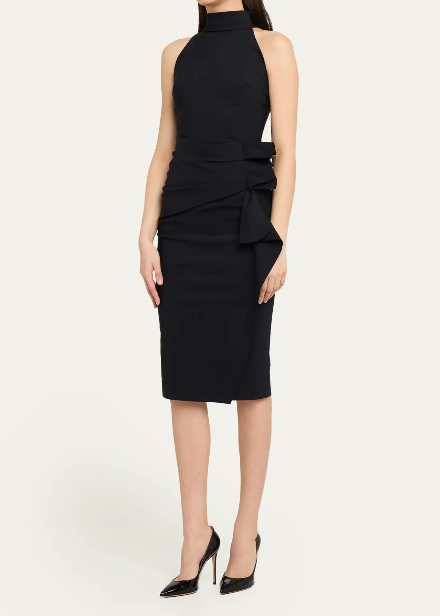 Chiara Boni La Petite RobeSleeveless Halter Ruched Dress