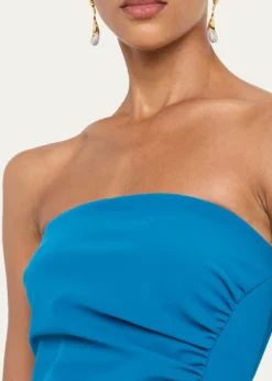 Chiara Boni La Petite RobeStrapless Ruched Bodycon Midi Dress