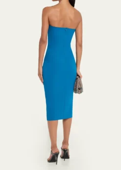 Chiara Boni La Petite RobeStrapless Ruched Bodycon Midi Dress