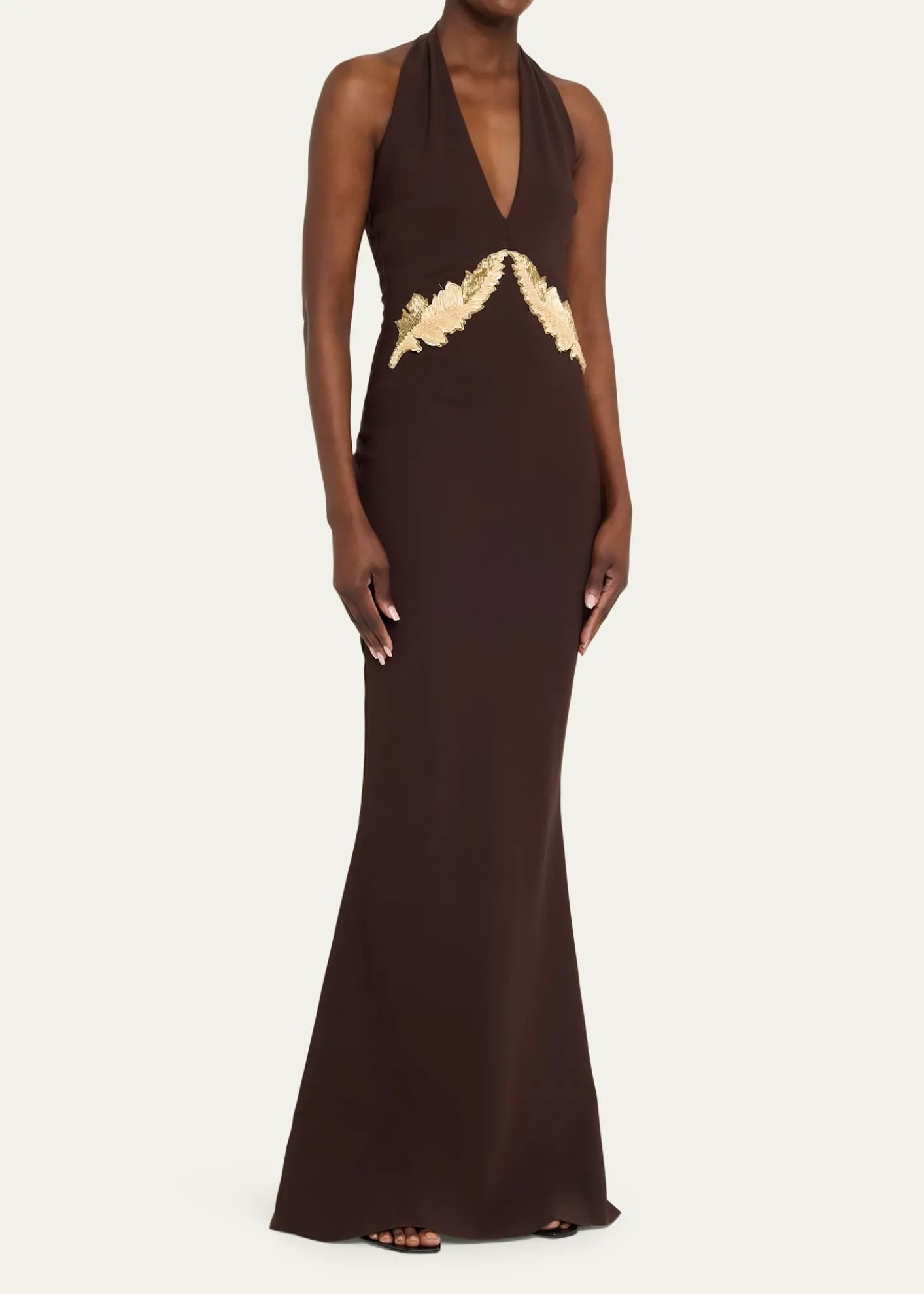 Chiara Boni La Petite RobeYanar Beaded Mermaid Halter Gown