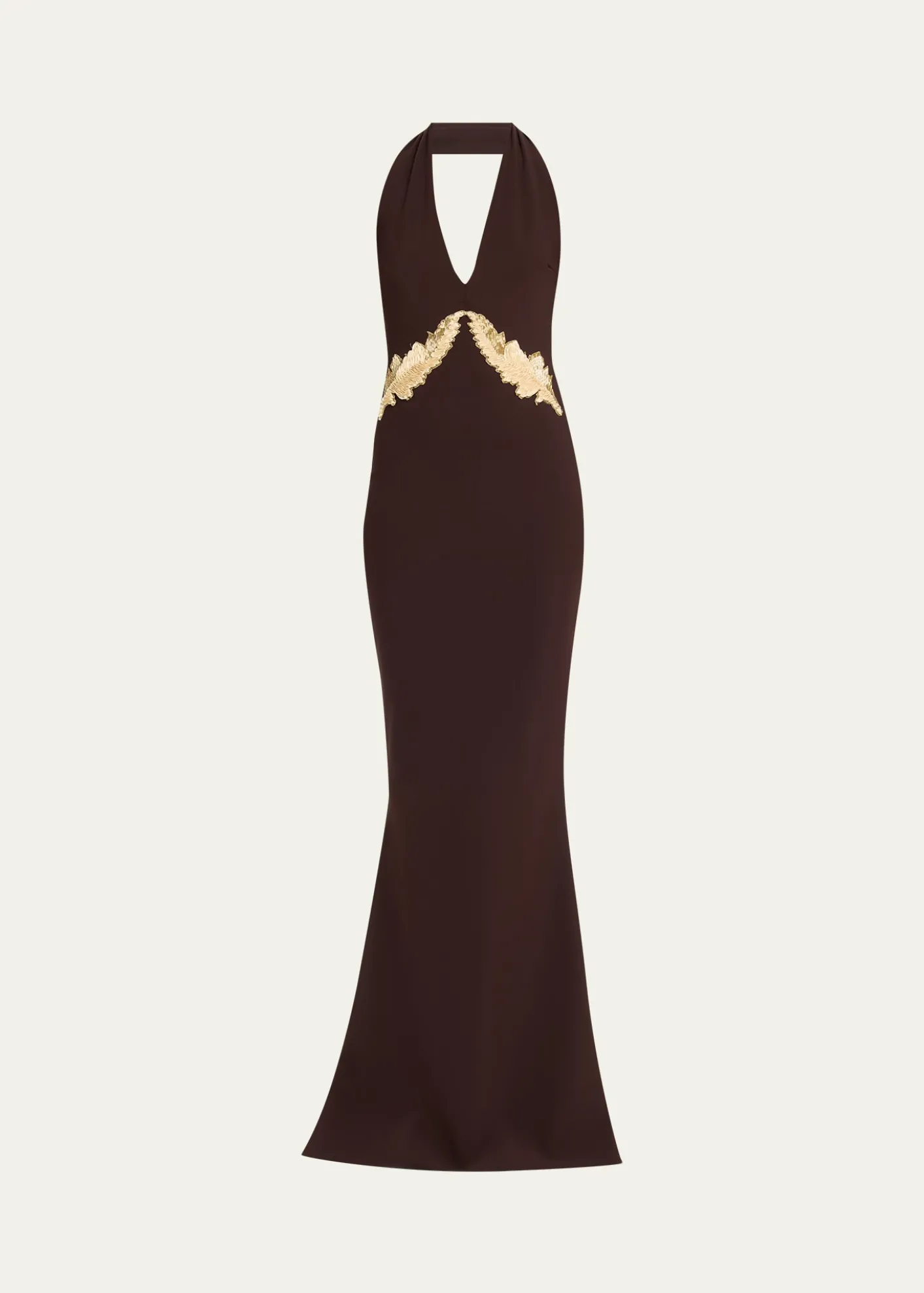 Chiara Boni La Petite RobeYanar Beaded Mermaid Halter Gown