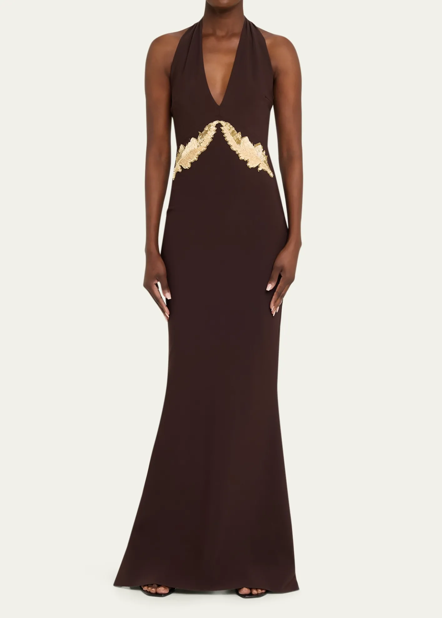 Chiara Boni La Petite RobeYanar Beaded Mermaid Halter Gown