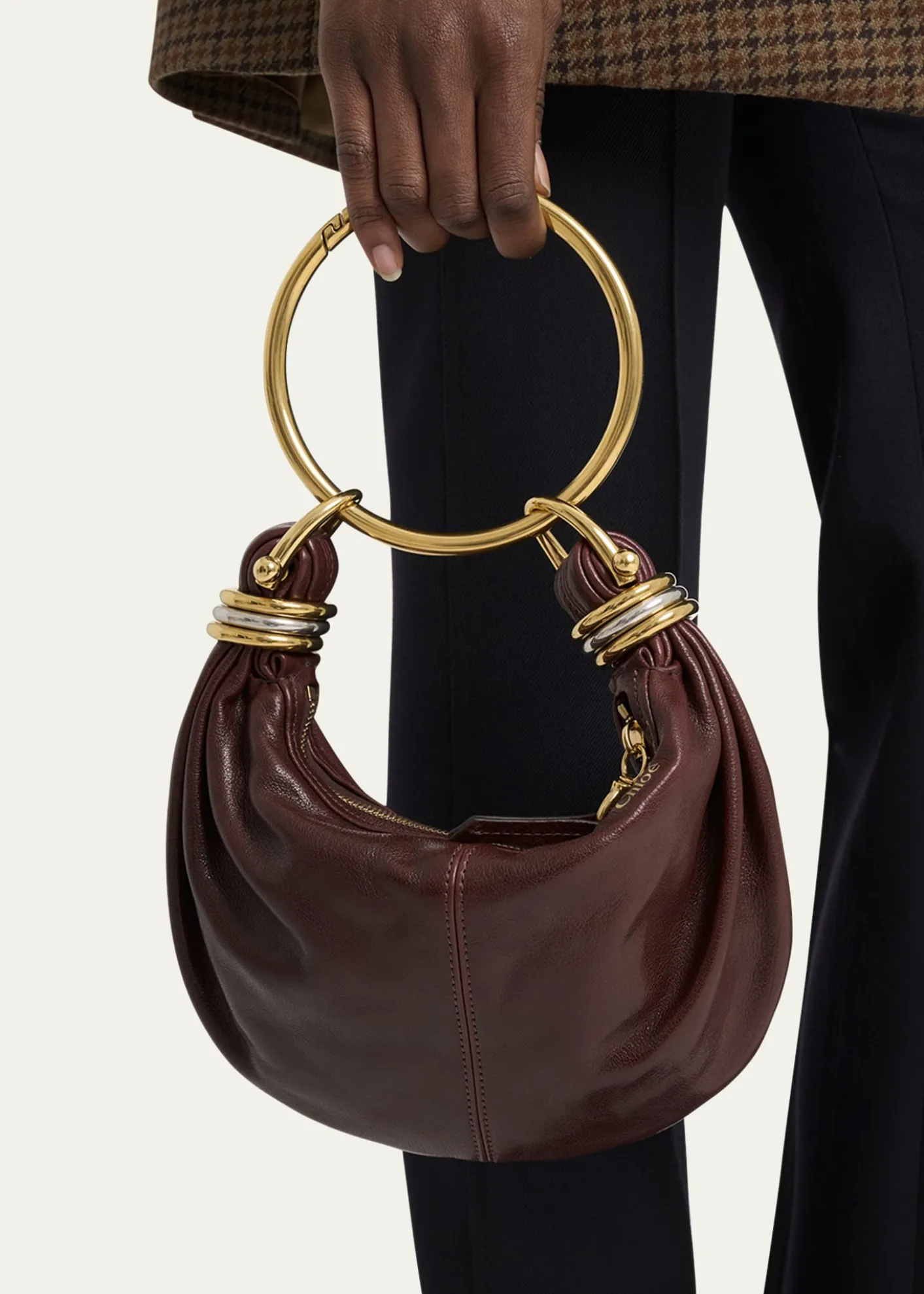 ChloeBrarcelet Mini Top-Handle Bag in Grained Leather