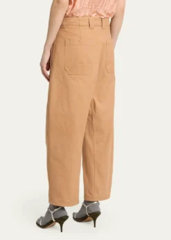 ChloeCotton Canvas Barrel-Leg Trousers