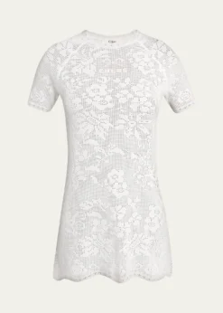 ChloeCotton Pointelle Mini Dress