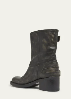 ChloeDakota Burnished Leather Moto Ankle Boots