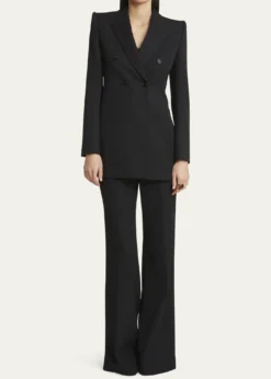 ChloeDouble-Breasted Wool Tailored Jacket With Patch Pockets