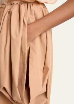 ChloeDraped Cotton Knee-Length Skirt