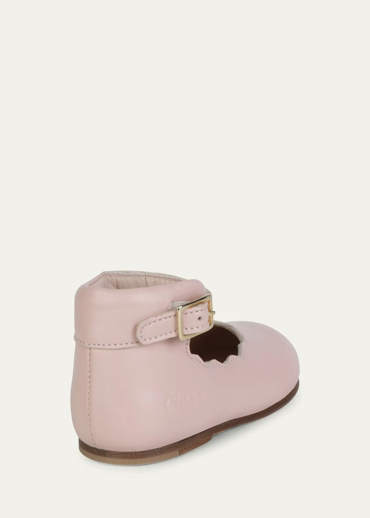 ChloeGirl's Scalloped Calf Leather Ballerina Flats, Baby/Toddlers