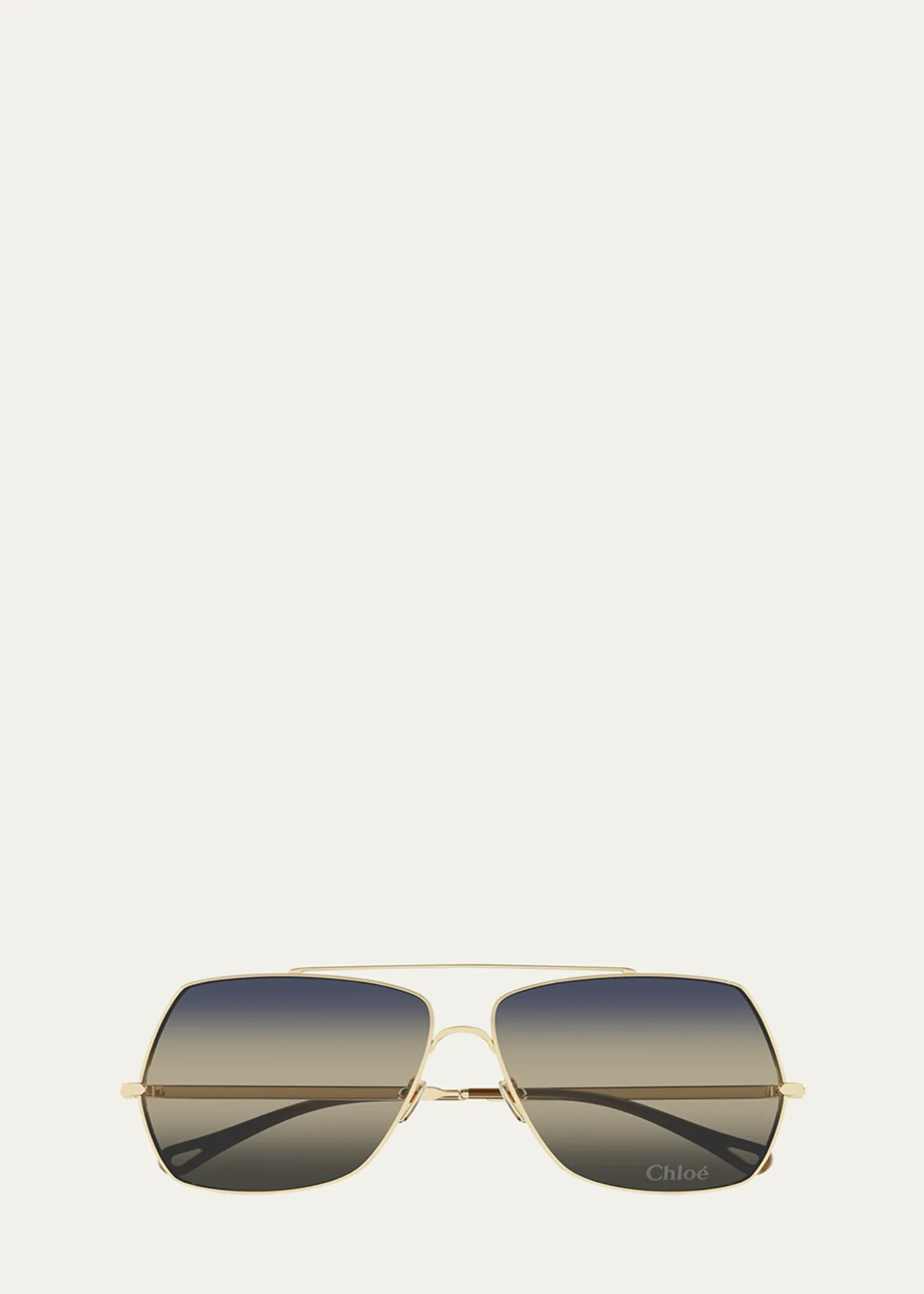 ChloeGradient Aviator Metal Sunglasses
