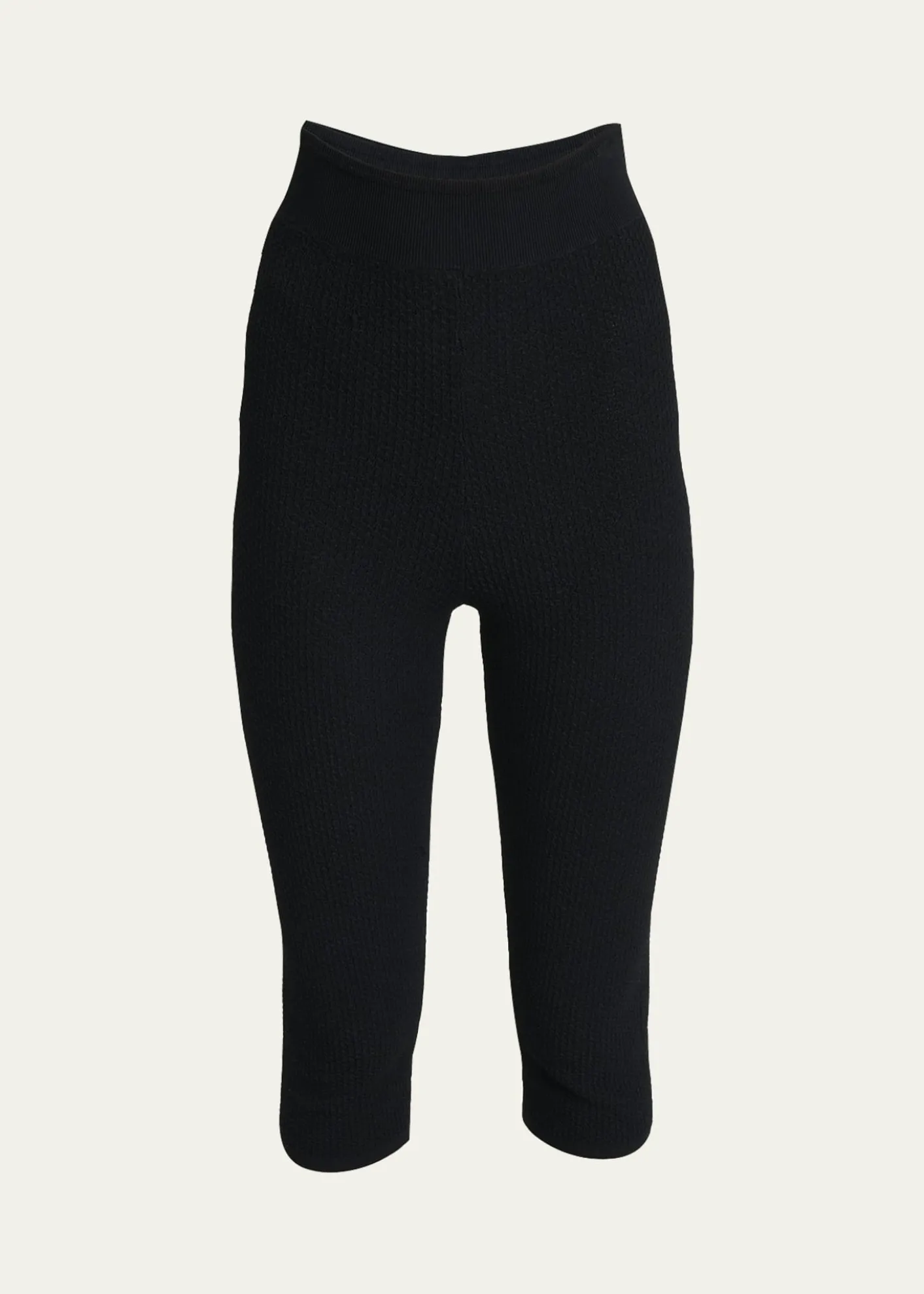 ChloeHoneycomb Stretch Knit Skinny-Leg Capri Pants