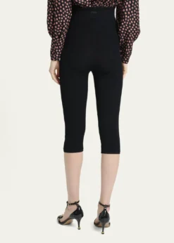 ChloeHoneycomb Stretch Knit Skinny-Leg Capri Pants