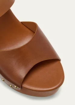 ChloeJeannette Leather Clog Platform Sandals