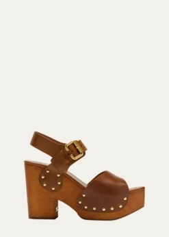 ChloeJeannette Leather Clog Platform Sandals
