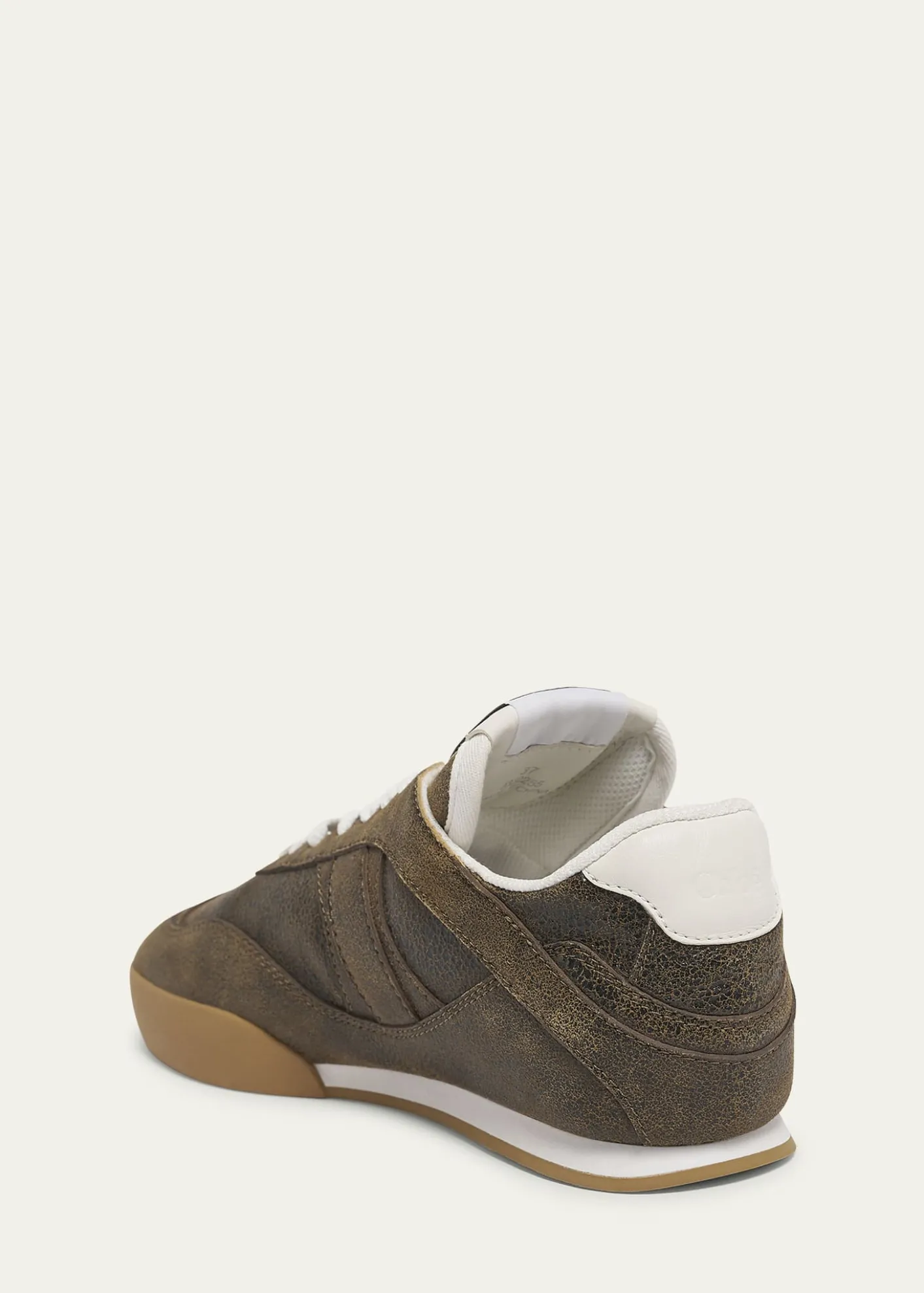 ChloeKick Crackled Leather Retro Low-Top Sneakers