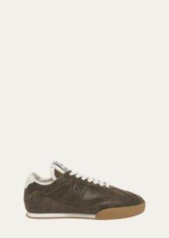 ChloeKick Crackled Leather Retro Low-Top Sneakers
