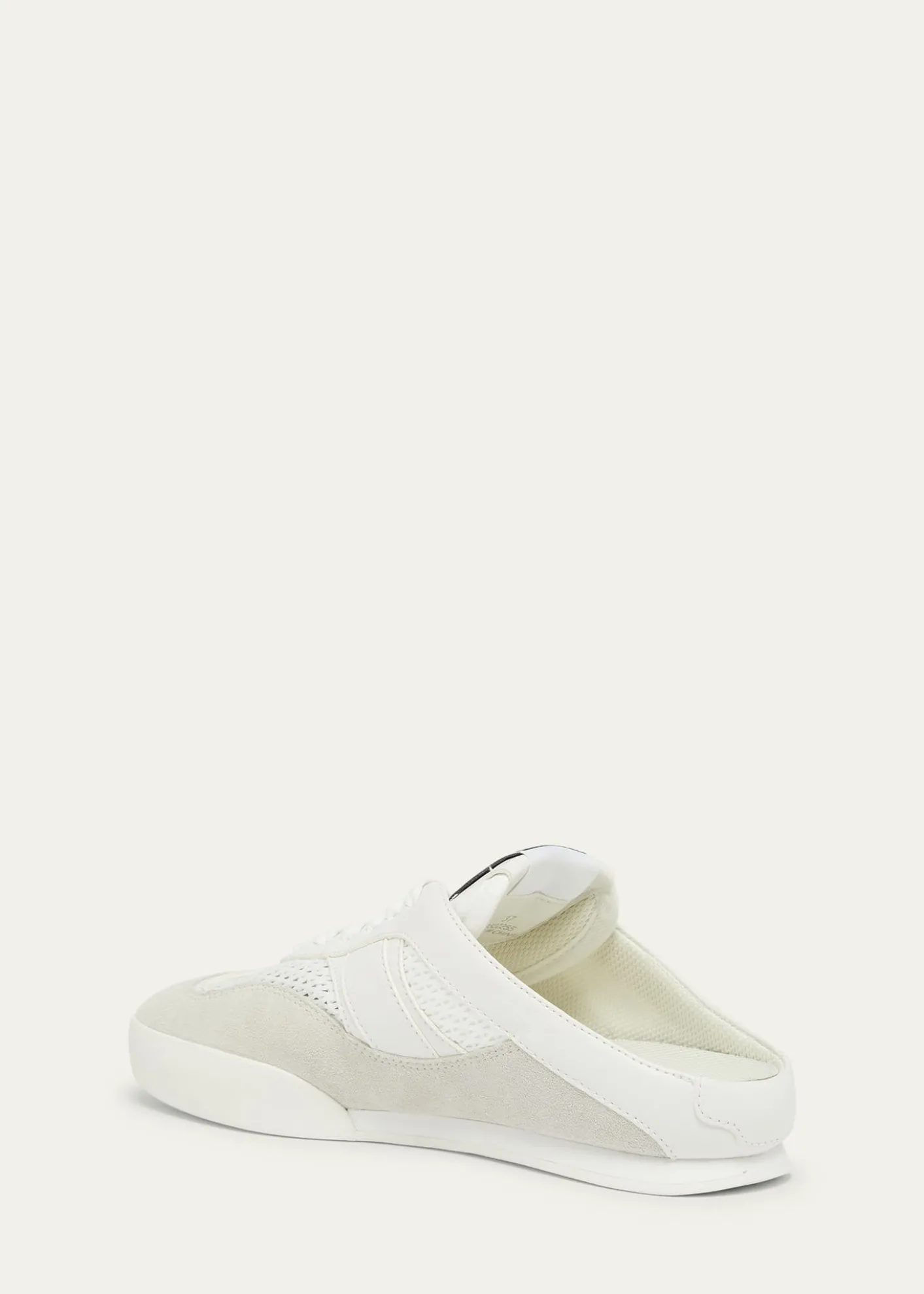 ChloeKick Mesh and Leather Low-Top Mule Sneakers