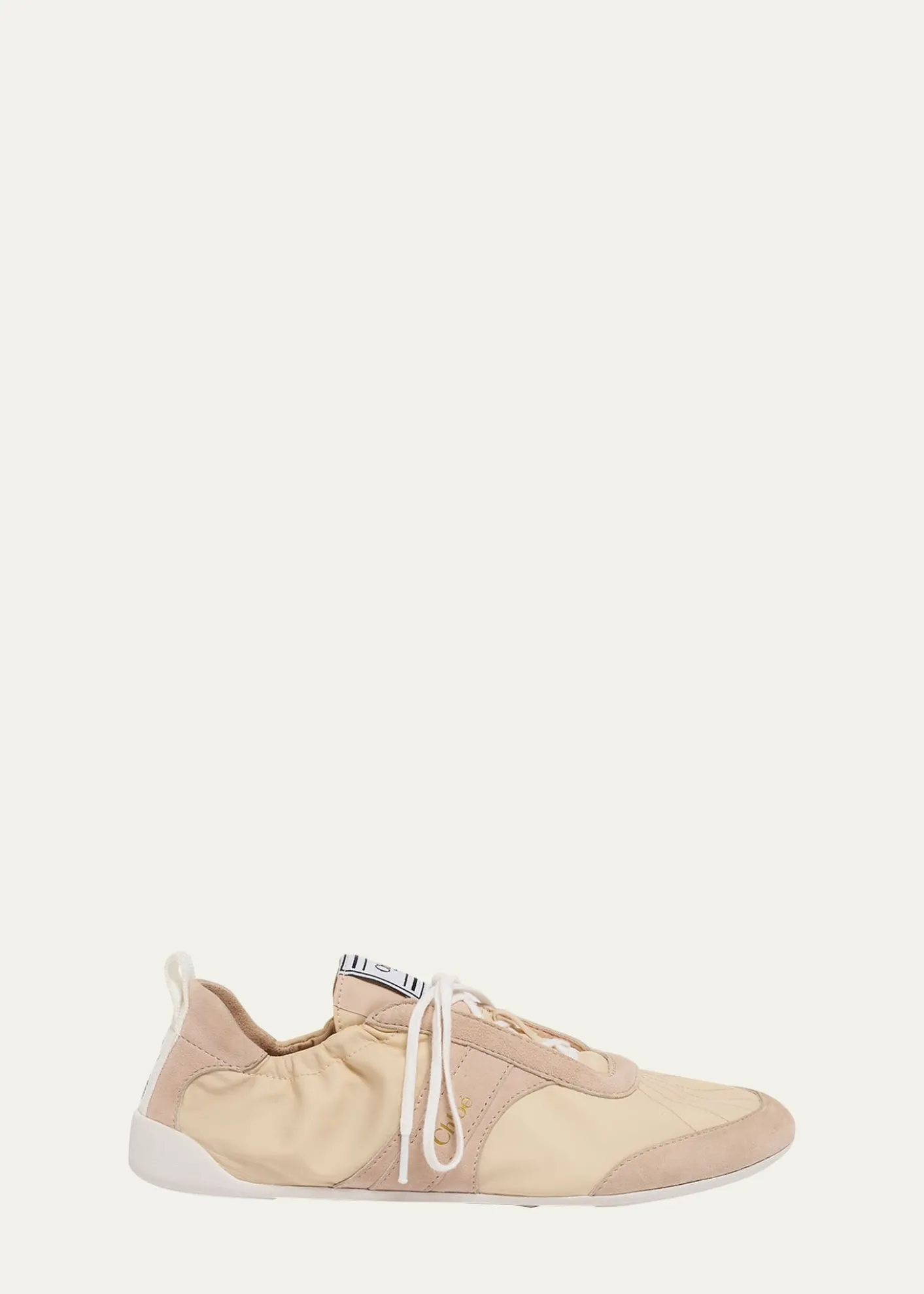 ChloeKick Mixed Leather Low-Top Sneakers