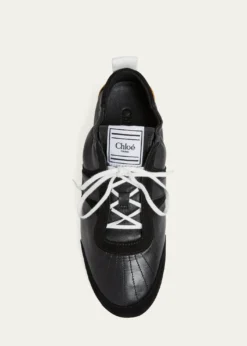 ChloeKick Mixed Leather Low-Top Sneakers