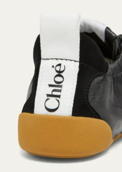 ChloeKick Mixed Leather Low-Top Sneakers
