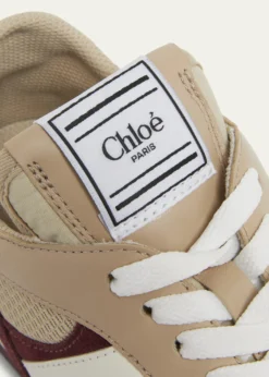ChloeKick Mixed Leather Retro Low-Top Sneakers
