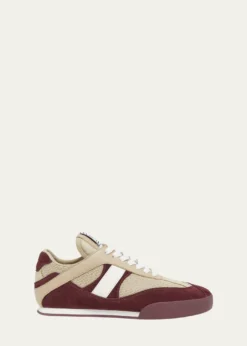 ChloeKick Mixed Leather Retro Low-Top Sneakers