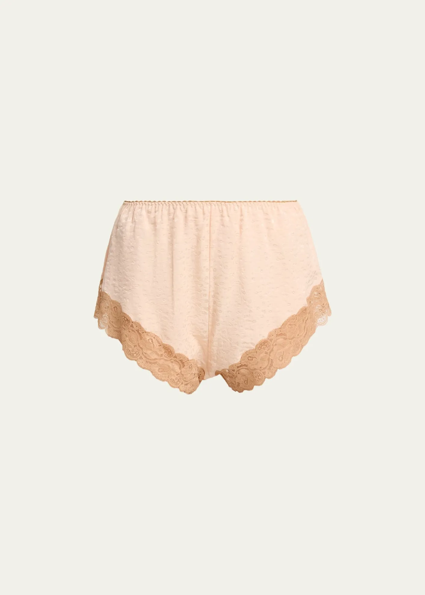ChloeLace-Trim Floral Silk Jacquard Pull-On Shorts