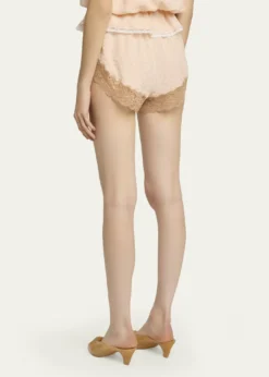 ChloeLace-Trim Floral Silk Jacquard Pull-On Shorts
