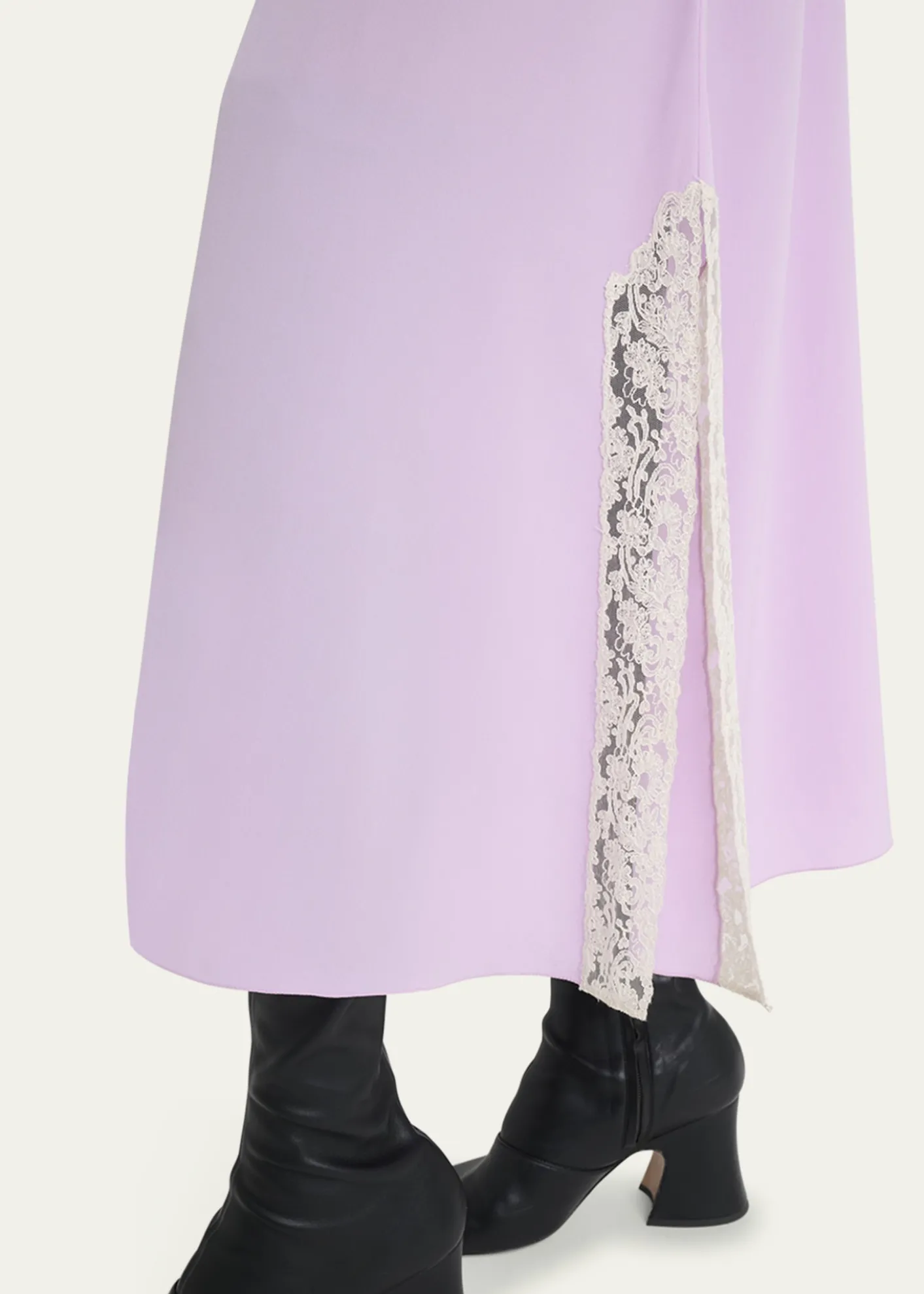 ChloeLace-Trim Silk Midi Slip Dress