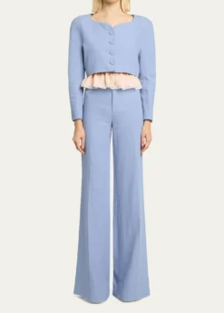ChloeLinen Wide-Leg Trousers