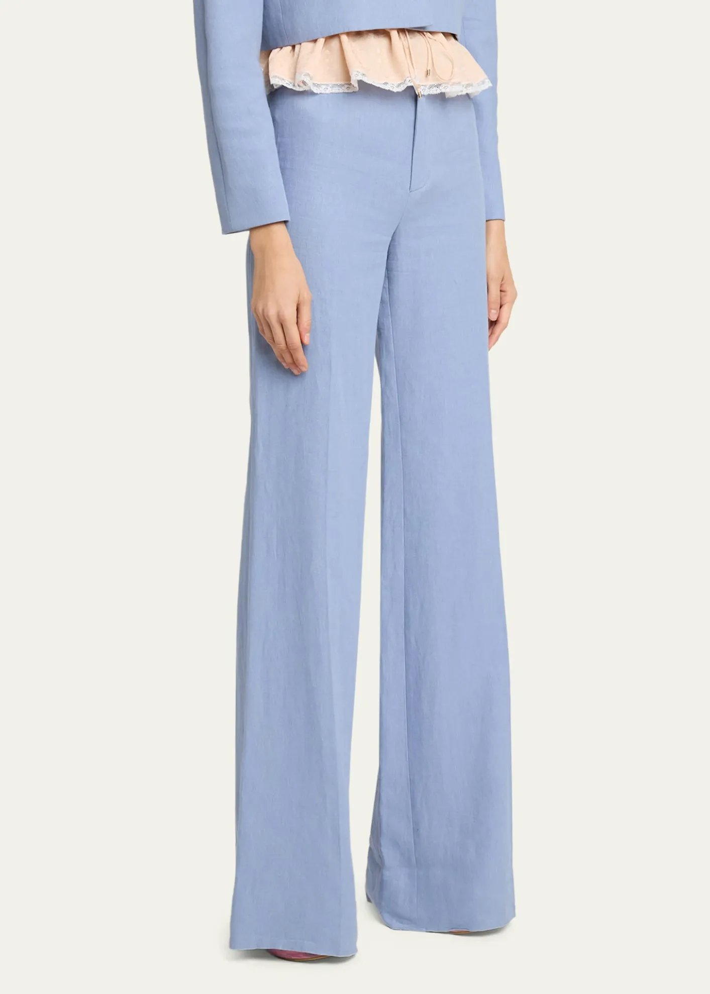 ChloeLinen Wide-Leg Trousers